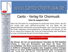 Tablet Screenshot of canto-chormusik.de